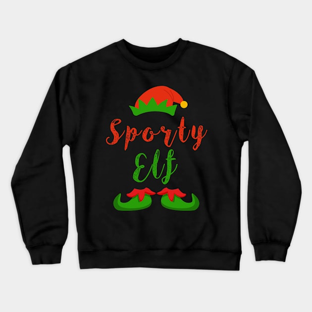 Sporty Elf | Funny Christmas Family Matching T-Shirt Gift Crewneck Sweatshirt by MerchMadness